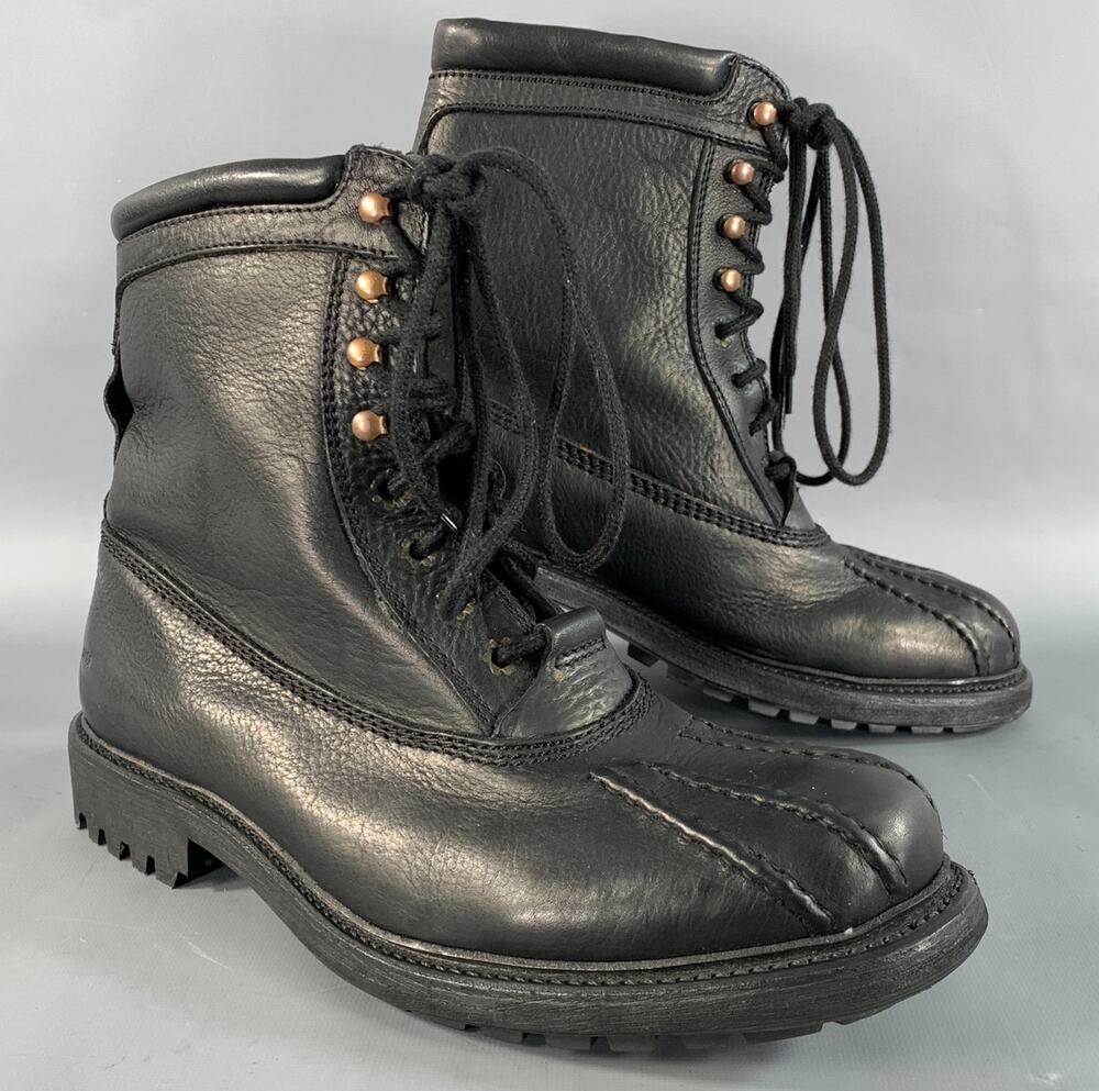 TED BAKER Size 11 Black Solid Leather Comando Sole Boots